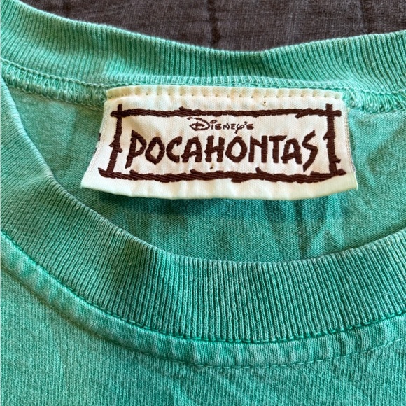 Pocahontas Authentic Walt Disney Theme Park Vintage T Shirt Green L/XL - Picture 2 of 6